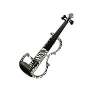 Violini Violino elettrico d'arte Zebra Stripes in legno massello Violino silenzioso Full Size 4/4 Parti di raccordi in ebano