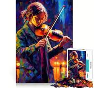Violinista in città Puzzle per adulti da 1000 pezzi Gioco stimolante per la mente Dimensioni uniformi Pezzi precisi Facile da trasportare Gioco per allenare la mente Regalo (50x75cm)