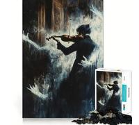 Violinista nella nebbia Puzzle da 1000 pezzi Gioco di concentrazione mentale Design a incastro preciso Sfida interattiva per il cervello per la casa (38x52cm)