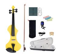 Violino 4/4 Set Di Violino Elettrico Silenzioso Set Giallo Colore Giallo W/Brashilwood Bow/Corde/Custodia Per Il Trasporto/Ponte Violino (Color : A)