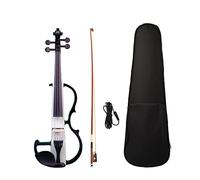 Violino 4/4 Set Di Violino Elettrico Solidwood Body Nero/Bianco Violino Violino Con Brazilwood Bow/Cable Violino