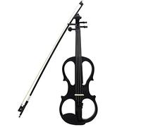 Violino 4/4 Violino Elettrico Con Acero In Legno Maple Raccordi Per Cuffie Per Cavi Per Amanti Della Musica Principianti (Color : Black)