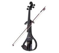 Violino 4/4 Violino elettrico silenzioso in legno massello Violino Corpo in acero Tastiera in ebano Pioli Mentoniera Cordiera (Color : Black)