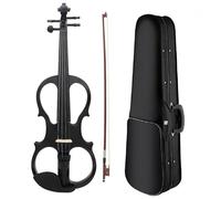 Violino 4/4 Violino Elettrico Strumento A Corde Con Tavola In Ebano Con Top In Acero Nero Con Accessori Di Base Adatto Ai Principianti