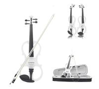 Violino 4/4 Violino elettrico Superficie bianca Pannello in acero Cordiera in ebano Strumento a corde con accessori di base per principianti