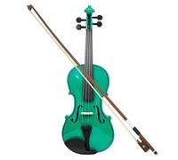 Violino Acustico In Legno Massello A Grandezza Naturale 4/4 Per Violino Principiante Con Custodia E Violino Di Colore Verde/viola(Green)