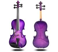 Violino Acustico in Legno, Violino per Studenti, For principianti con guscio rigido, poggiaspalla, colofonia, corde extra for il ponte(1/8)