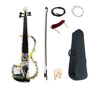 Violino Art Electric Art Violin Colorato Fiori Dipinti In Legno Massello In Legno Silenzioso Violino 4/4 Raccordi Per Ebano Violino