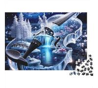 Violino Cascata Fantastica Puzzle 1000 Pezzi Gioco di Puzzle 1000 Pezzi Vista Notturna Puzzle per Famiglia 70x50cm/1000pcs