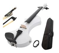 Violino Con Corpo In Acero Massiccio Con Raccordo In Ebano E Custodia Per Pickup E Archetto Cavo Per Cuffie Da 4 M