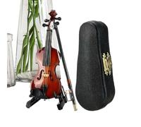 violino con suono, statua di violino in miniatura suonabile, strumento musicale più per casa delle bambole, regalo stupido e stupido con musica triste, include e