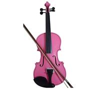 Violino Concerto con Custodia per Violino, Violino acustico Student Full 1/8 Maple Abete con colore rosa rosa a prua (dimensioni: 4/4)