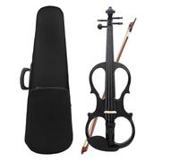 Violino Corpo in acero per violino elettrico silenzioso 4/4 con custodia per archetto, cavo per cuffie, poggiaspalla (Color : Set1)