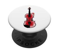 Violino di Natale Babbo Natale, musicista d'archi PopSockets PopGrip Adesivo