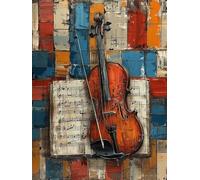 Violino Diamond Painting Spartiti Musicali Diamond Painting Kit Completo, 5D Diamantini Crystal Art Quadri con Perline Hobby Creativi Adulti Pittura Diamante Bambina Decorazioni Casa 30x40cm -a66B9