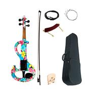 Violino Electric Art Violin Colorato Fiori Verniciati In Legno Massello Violino Silenzioso 4/4 Parti Ebano W/Custodia Violino