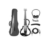 Violino elettrico 4/4 senza testa violino elettrico in fibra di carbonio con custodia per il trasporto dell'arco cavo per cuffie poggiaspalla