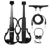 Violino Elettrico 4/4 Violino Elettroacustico Silenzioso Senza Testa Con Archetto Per Violino Cavo Per Cuffie Accessori Per Custodia(Set 1)