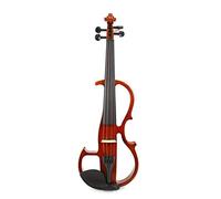 Violino elettrico 4/4 violino silenzioso a grandezza naturale in legno massello con arco della custodia del violino (rosso)