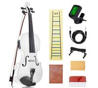 Violino elettrico/acustico con accessori in ebano con custodia per il trasporto, archetto per violino, ponte, colofonia, spalliera, adesivi, accordatore, istruzioni, artigianato con acero, abete rosso