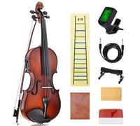 Violino elettrico / acustico con accessori in ebano, perfetto per palco e pratica con custodia per il trasporto, archetto per violino, ponte, spalliera, adesivi, accordatore, istruzioni, artigianato
