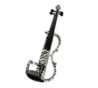 Violino Elettrico Artistico A Strisce In Legno Massello Violino Silenzioso 4/4 Raccordi In Ebano Con Parti