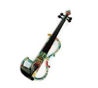 Violino elettrico artistico fiori colorati violino silenzioso in legno massello parti di raccordi in ebano 4/4 a grandezza naturale