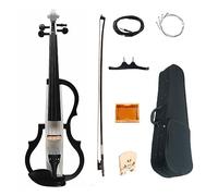 Violino Elettrico Avanzato A Grandezza Naturale Violino Muto In Legno Massello Bianco Nero 4/4 Raccordi In Ebano Con Parti