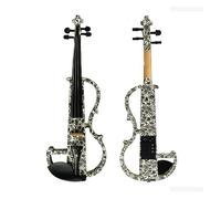 Violino Elettrico Avanzato Violino Muto In Legno Massello Bianco Nero Full Size 4/4 Raccordi In Ebano Con Parti