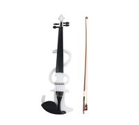 Violino Elettrico Destrorso 4/4 Dimensioni Accessori Per Violino Elettrico Silenzioso Con Arco Per Violino Ponte Di Violino E Custodia(White)