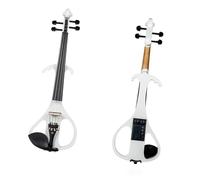 Violino Elettrico In Legno Massello Violino Elettronico Bianco Custodia In Ebano Per Adulti Corde Sintonizzatore Arco Violino Silenzioso