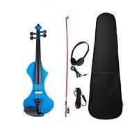 Violino Elettrico Intagliato A Mano In Legno Massello In Legno Violino Brasilwood Ottagonale Arco Stringhed Strumenti violino principianti(Blue)