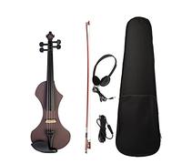 Violino Elettrico Intagliato A Mano In Legno Massello In Legno Violino Brasilwood Ottagonale Arco Stringhed Strumenti violino principianti(Dark red)