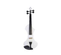 Violino Elettrico Intagliato A Mano Violino In Legno Massello 4/4 Violino Full Size Con Custodia Per Il Trasporto Cavo Audio Arco In Legno Brasiliano (Color : White SET)