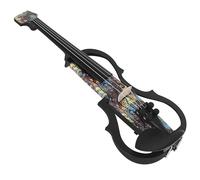 Violino Elettrico Silenzioso 4/4 In Fibra Di Carbonio Con Custodia Per Il Trasporto Dell'arco Cavo Per Cuffie Accessori Per Il Resto Della Spalla(Set 7)