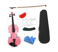 Violino Elettrico Violino 1/2 In Legno Massello Per Principianti Set Completo Di Accessori Rosa