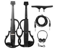 Violino Elettroacustico Silenzioso 4/4 Violino Elettrico Professionale Senza Testa In Carbonio Con Accessori Per Violino(Set 1)