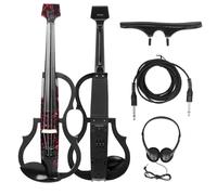 Violino Elettroacustico Silenzioso Senza Testa Violino Elettrico Professionale 4/4 Con Custodia Per Cavo Per Cuffie Con Archetto Per Violino(Set 1)