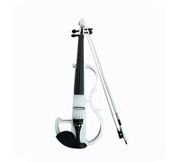 Violino full-size, Full Size 4/4 Violino silenzioso elettrico in legno massello con riposo sul mento, accessori in ebano, tende dure, corde aggiuntive, cavo audio, colofonia