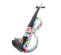 Violino Il Top In Abete Massiccio Del Violino Elettrico Con Motivo Multi-fiore Ha Una Forma Meravigliosa Per Principianti E Violinisti.