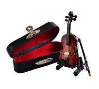 Violino in miniatura in legno con supporto | 4pcs/set mini violino legno Musical Strument decorazioni modello con arco, staffa e regali per la custodia per pianoforte per l'accessorio per bambole
