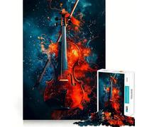 Violino in Schizzi Puzzle da 1000 Pezzi per Adulti Gioco di Abilità Mentali Taglio Laser per Un Incastro Perfetto Attività Ricompense per le Giornate di Pioggia (38x52cm)