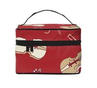 Violino musicale, nota rossa, borsa da viaggio per il trucco da donna, grande organizer per cosmetici
