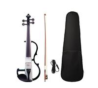 violino Nero Bianco Avanzato Elettrico Full Size Violino In Legno Massello Muto Violino Custodia Da Trasporto Cavo Audio Arco Kit Per Studenti Principianti