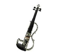 Violino Parti di raccordi in ebano a grandezza naturale 4/4 per violino silenzioso in legno massello bianco e nero elettrico avanzato per violino d'arte