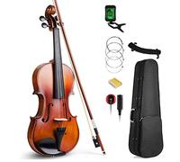 Violino per Adulti Principianti, Violino acustico 4/4 Full Size ebano regolato violino classico con manuale, borsa per il trasporto, kit principianti, naturale