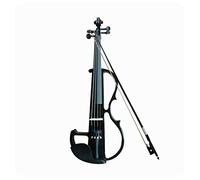 Violino per adulti principianti, Violino silenzioso elettrico in legno massiccio full-size con riposo al mento, raccordi in ebano, trasporto custodia dura, corde aggiuntive, cavo audio, coloph