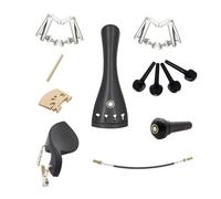 Violino Per Principianti Accessori 15 Pezzi Accessori Per Parti Di Violino In Legno Di Ebano Intagliato, Pioli/cordiera/puntale/mentoniera Con Morsetto In Sughero Coda Budello Accordatore Fine Dimensi