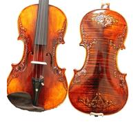 violino per principianti Violino 4/4 Fatto A Mano TOP In Abete Con Retro In Acero Fiammato, Violino Da Concerto