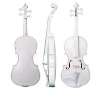 violino per principianti Violino Acustico 4/4 Violino In Tiglio Colorato Violino In Legno Massello Nero Con Custodia Per Il Trasporto Arco In Legno Brasiliano (Color : White)